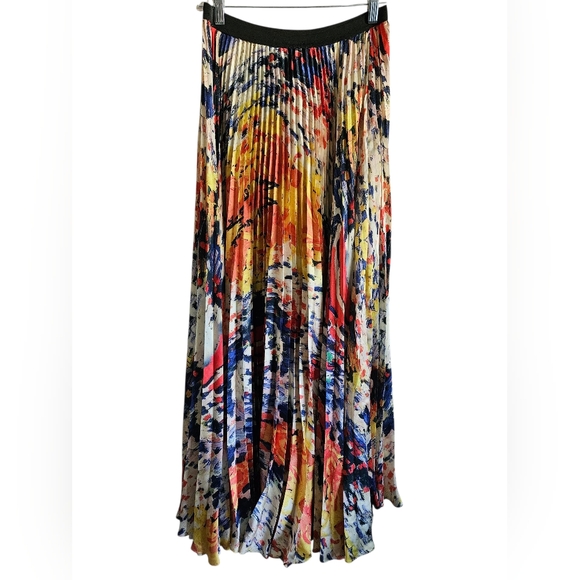 Alexis Colorful Abstract Pleated Skirt Womens Size Small. - Picture 1 of 6
